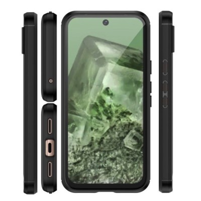 Google Pixel 8A "Carbon" cieta silikona (TPU) melns apvalks | Vacins.lv