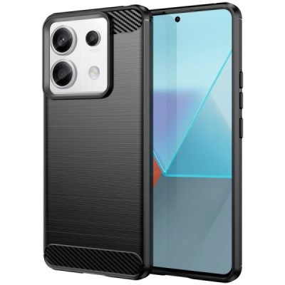 Xiaomi Redmi Note 13 Pro 5G / Poco X6 5G "Carbon" cieta silikona (TPU) melns apvalks | Vacins.lv