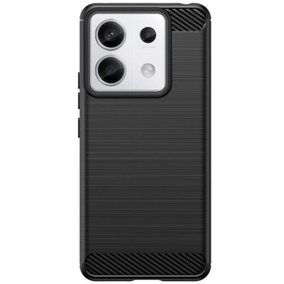 Xiaomi Redmi Note 13 Pro 5G / Poco X6 5G "Carbon" cieta silikona (TPU) melns apvalks | Vacins.lv