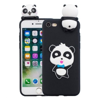 Apple iPhone 7 (iPhone 8, SE 2020) „Squezy“ Boy Panda cieta silikona (TPU) melns apvalks | vacins.lv