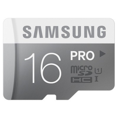 „Samsung“ Pro MicroSD atminties kortelė 16 Gb, 10 Klasė, U3 su SD adapteriu / Priedai.lt