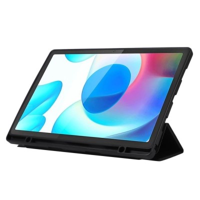 Samsung Galaxy Tab A9+ atvēramais melns maciņš - maks ar vietu, kur ielikt stylus | Vacins.lv