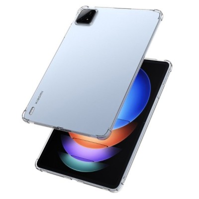 Xiaomi Pad 6S Pro sustiprintos apsaugos kieto silikono TPU skaidrus dėklas - nugarėlė | Priedai.lt