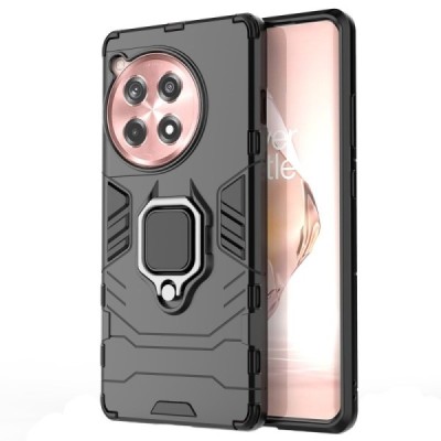 OnePlus 12R (Ace 3) „Kickstand“ pastiprinātas aizsardzības melns apvalks | Vacins.lv