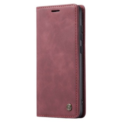Samsung Galaxy S23 (SM-S911) CaseMe Retro solīds atvēramais ādas bordo maciņš - maks | Vacins.lv
