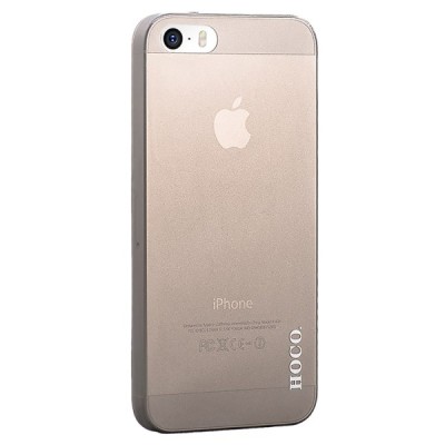 Hoco Thin Apple iPhone SE (5, 5s) juodas skaidrus plastikinis plonas dėklas / Priedai.lt