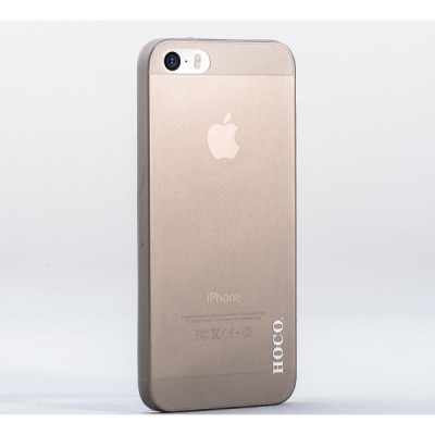 Hoco Thin Apple iPhone SE (5, 5s) juodas skaidrus plastikinis plonas dėklas / Priedai.lt