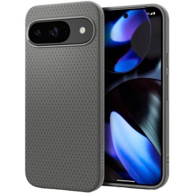 Google Pixel 9 (Pixel 9 Pro) „Spigen“ Liquid Air melns cieta silikona apvalks | vacins.lv