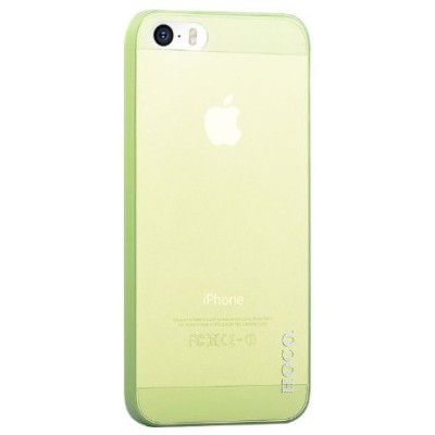 Hoco Thin Apple iPhone SE (5, 5s) žalias skaidrus plastikinis plonas dėklas / Priedai.lt