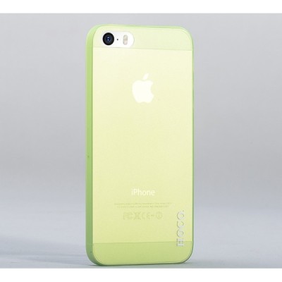 Hoco Thin Apple iPhone SE (5, 5s) žalias skaidrus plastikinis plonas dėklas / Priedai.lt