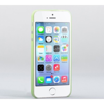 Hoco Thin Apple iPhone SE (5, 5s) žalias skaidrus plastikinis plonas dėklas / Priedai.lt