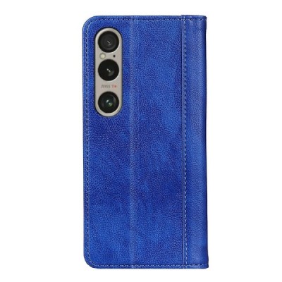 Sony Xperia 1 VI zils ādas atvērams maciņš ar magnetu | Vacins.lv