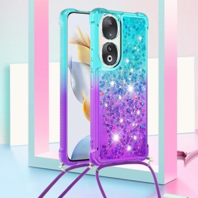 Huawei Honor 90 „Strap“ Shine kieto silikono TPU mėlynas violetinis dėklas - nugarėlė | Priedai.lt