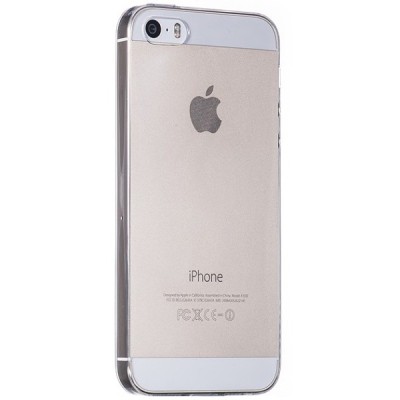 Hoco Light Apple iPhone SE (5, 5s) baltas skaidrus plastikinis plonas dėklas / Priedai.lt