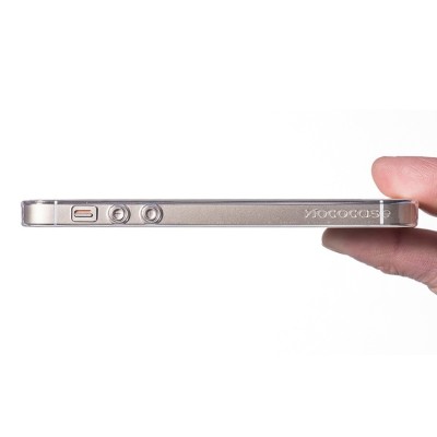 Hoco Light Apple iPhone SE (5, 5s) baltas skaidrus plastikinis plonas dėklas / Priedai.lt