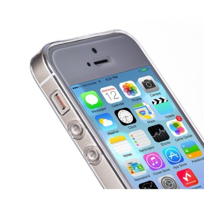 Hoco Light Apple iPhone SE (5, 5s) baltas skaidrus plastikinis plonas dėklas / Priedai.lt