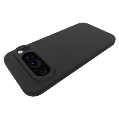 Google Pixel 9 (Pixel 9 Pro) cieta silikona (TPU) melns apvalks | Vacins.lv