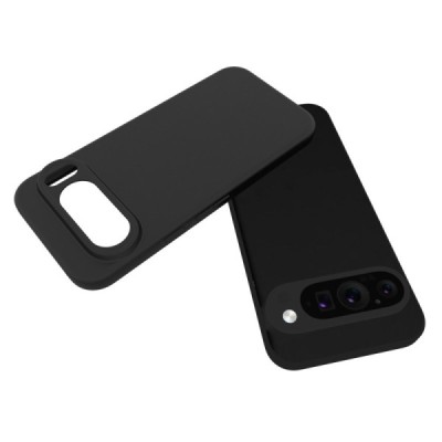 Google Pixel 9 (Pixel 9 Pro) cieta silikona (TPU) melns apvalks | Vacins.lv