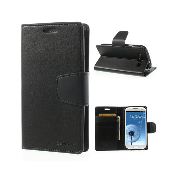 „Mercury“ Sonata atverčiamas dėklas - juodas (Galaxy S3)