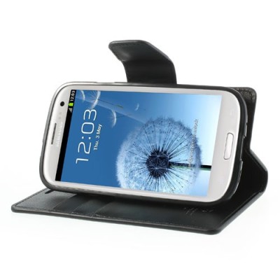 Mercury Sonata atverčiamas Samsung Galaxy S3 i9300 juodas odinis dėklas - piniginė / Priedai.lt