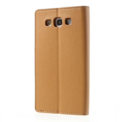 Mercury Sonata atverčiamas Samsung Galaxy S3 i9300 rudas odinis dėklas - piniginė / Priedai.lt