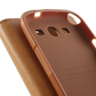 Mercury Sonata atverčiamas Samsung Galaxy S3 i9300 rudas odinis dėklas - piniginė / Priedai.lt