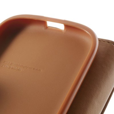 Mercury Sonata atverčiamas Samsung Galaxy S3 i9300 rudas odinis dėklas - piniginė / Priedai.lt