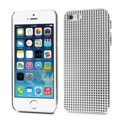 Baltas stilingas reljefinis 3D Apple iPhone SE (5, 5s) dėklas (dėkliukas, nugarėlė) / Priedai.lt