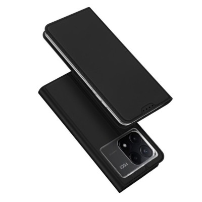 Xiaomi Poco X6 Pro 5G (Redmi K70E) „Dux Ducis“ Skin serijos atverčiamas juodas odinis dėklas - piniginė | Priedai.lt