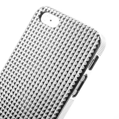 Baltas stilingas reljefinis 3D Apple iPhone SE (5, 5s) dėklas (dėkliukas, nugarėlė) / Priedai.lt