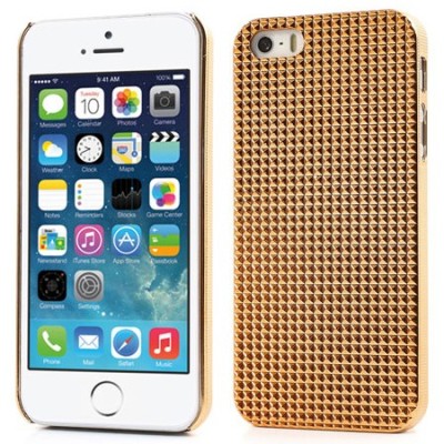 Auksinis stilingas reljefinis 3D Apple iPhone SE (5, 5s) dėklas (dėkliukas, nugarėlė) / Priedai.lt