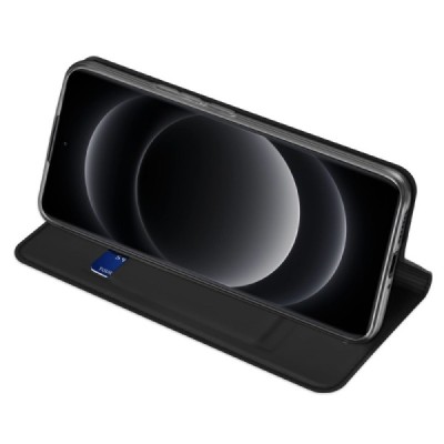 Xiaomi 14 Ultra „Dux Ducis“ Skin sērijas melns ādas atvērams maciņš | Vacins.lv