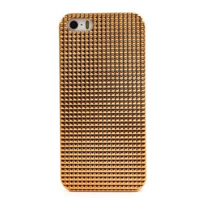 Auksinis stilingas reljefinis 3D Apple iPhone SE (5, 5s) dėklas (dėkliukas, nugarėlė) / Priedai.lt