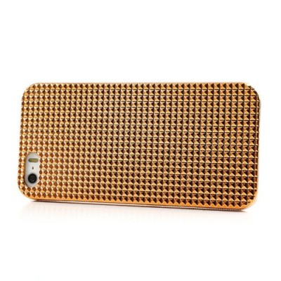 Auksinis stilingas reljefinis 3D Apple iPhone SE (5, 5s) dėklas (dėkliukas, nugarėlė) / Priedai.lt