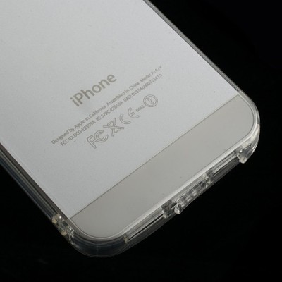 Apple iPhone SE (5, 5s) skaidrus (permatomas) kieto silikono TPU ploniausias pasaulyje dėklas / Priedai.lt