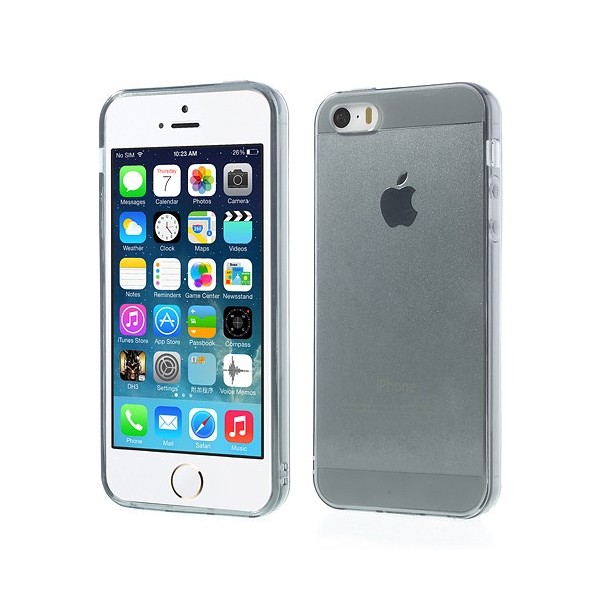 Ploniausias TPU skaidrus dėklas - pilkas (iPhone 5 / 5S / SE 2016)