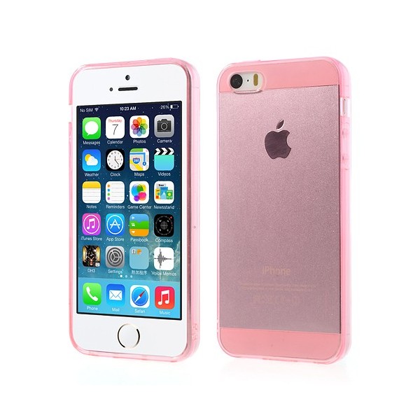 Ploniausias TPU skaidrus dėklas - rožinis (iPhone 5 / 5S / SE 2016)