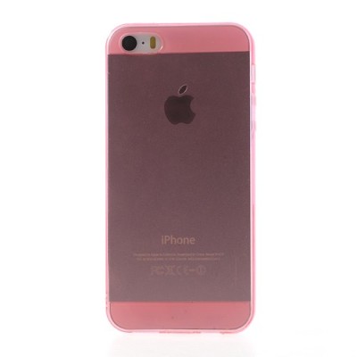 Apple iPhone SE (5, 5s) skaidrus rožinis kieto silikono TPU ploniausias pasaulyje dėklas / Priedai.lt