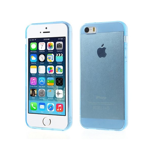 Ploniausias TPU skaidrus dėklas - mėlynas (iPhone 5 / 5S / SE 2016)