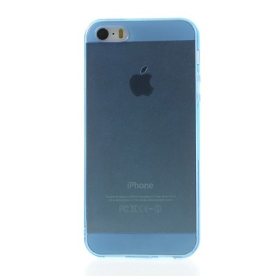 Apple iPhone SE (5, 5s) skaidrus mėlynas kieto silikono TPU ploniausias pasaulyje dėklas / Priedai.lt