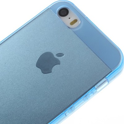 Apple iPhone SE (5, 5s) skaidrus mėlynas kieto silikono TPU ploniausias pasaulyje dėklas / Priedai.lt