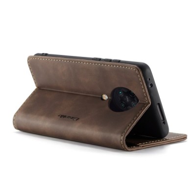 Xiaomi Poco F2 Pro CaseMe Retro solīds atvēramais ādas brūns maciņš - maks | Vacins.lv