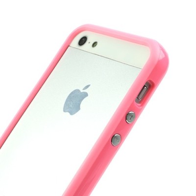 Rožinis klasikinis Apple iPhone SE (5, 5s) rėmelis - kraštų apvadas (bamperis) / Priedai.lt