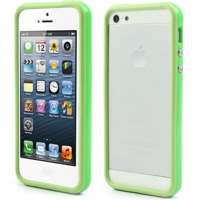 Žalias klasikinis Apple iPhone SE (5, 5s) rėmelis - kraštų apvadas (bamperis) / Priedai.lt