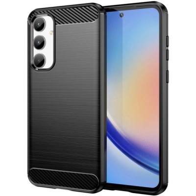 Samsung Galaxy A35 5G (SM-A356E) "Carbon" cieta silikona (TPU) melns apvalks | Vacins.lv