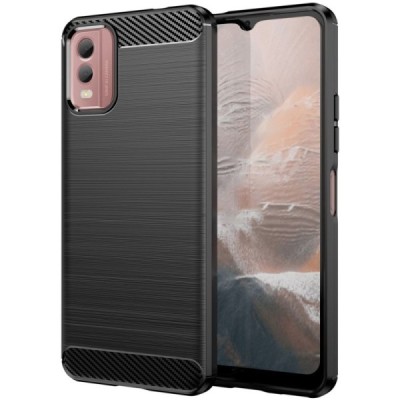 Nokia C32 „Carbon“ kieto silikono TPU juodas dėklas - nugarėlė | Priedai.lt