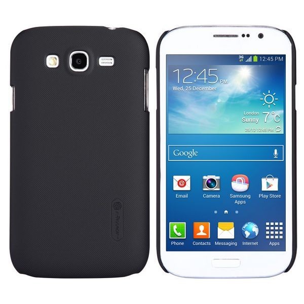 „Nillkin“ Super Frosted futrālis - melns + ekrāna aizsargplēve (Galaxy Grand)