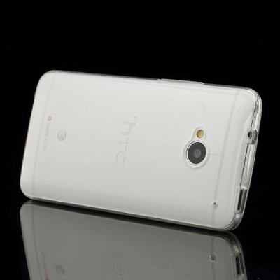 Skaidrus HTC One M7 permatomas kieto silikono TPU dėklas / Priedai.lt