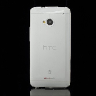 Skaidrus HTC One M7 permatomas kieto silikono TPU dėklas / Priedai.lt