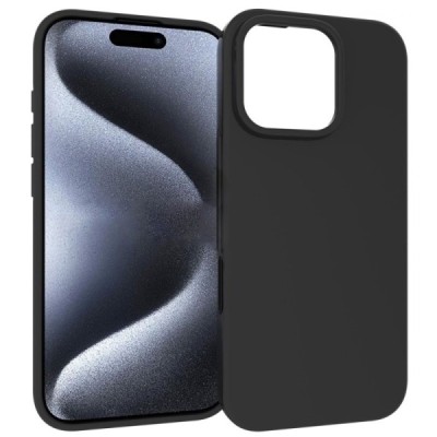 Apple iPhone 16 Pro cieta silikona (TPU) melns apvalks | Vacins.lv